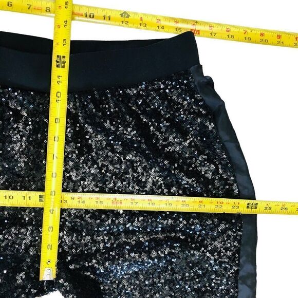 Victoria Secret Sport Pants Limited Edition Black Sequins Tuxedo Stripe Sz L - Picture 8 of 14